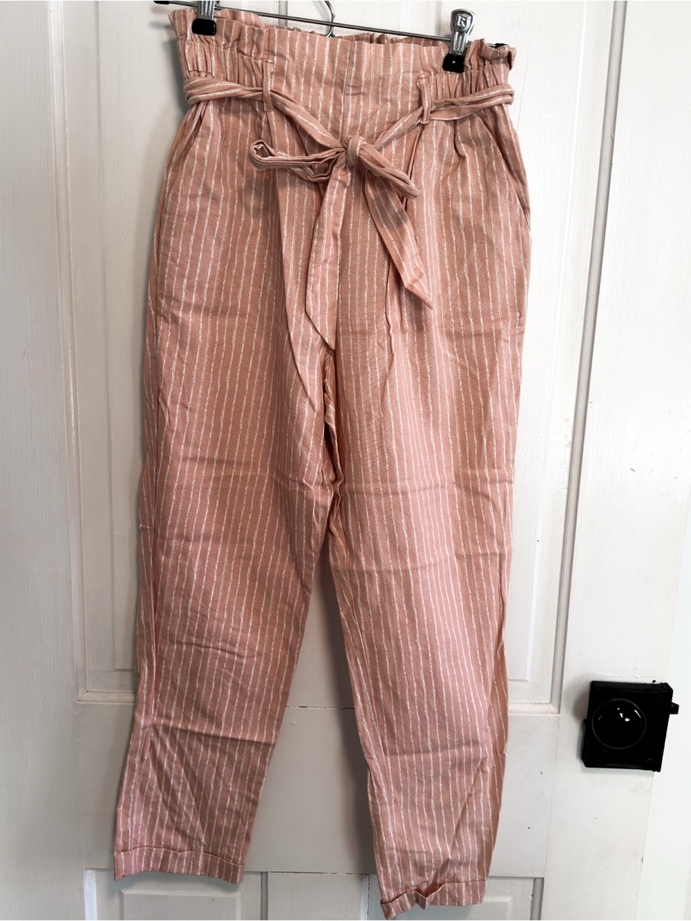 Sienna Sky Blush Striped Paperbag Waist Pants